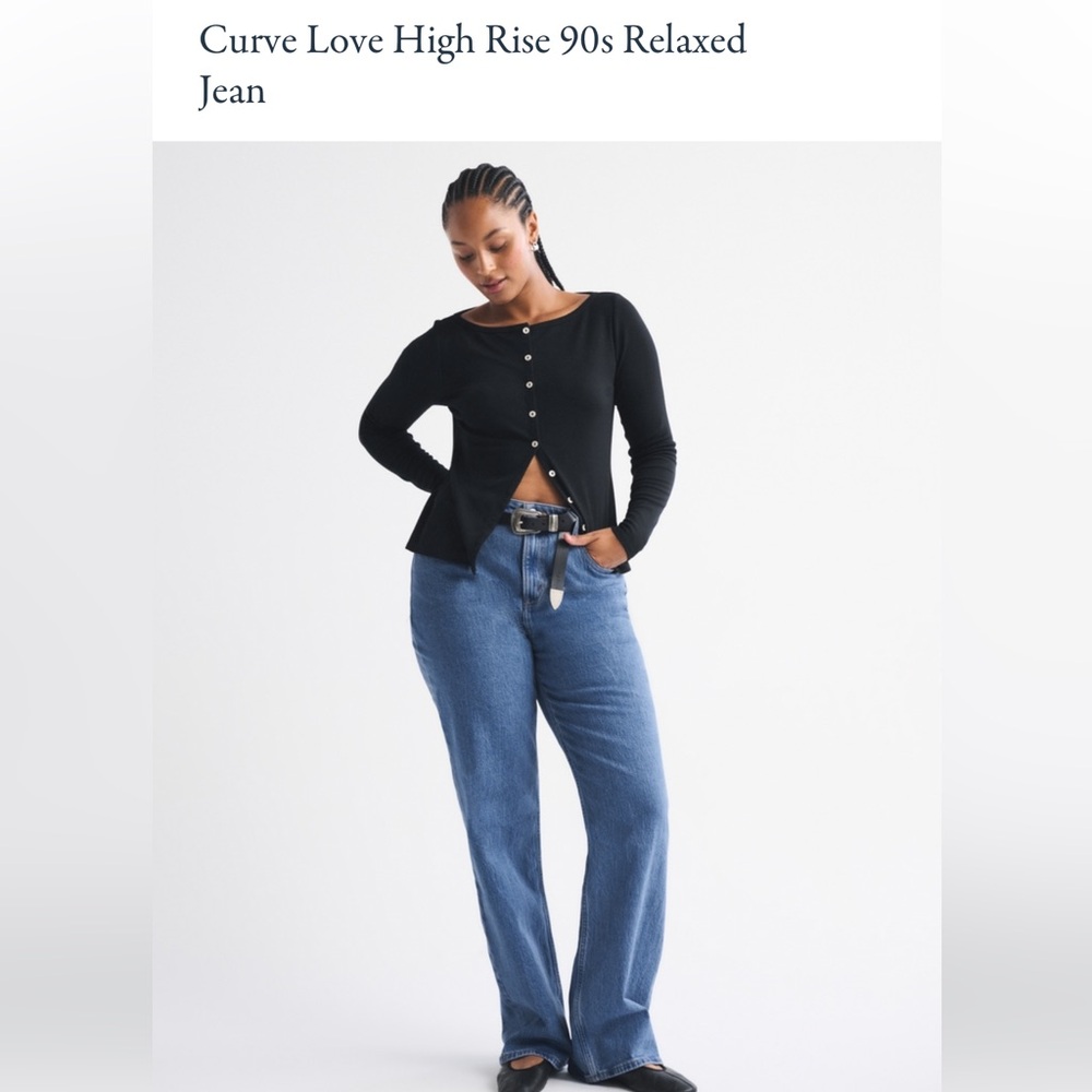 Abercrombie & Fitch High Rise 90s Relaxed Leg Jeans in Blue